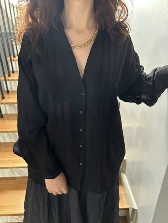 Siyah Transparan Gömlek