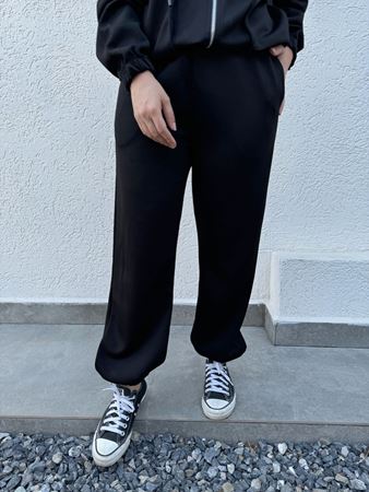 Siyah Kapüşonlu Torba Cepli Modal Eşofman Takımı