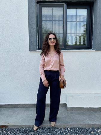 Lacivert Flw Palazzo Pantolon