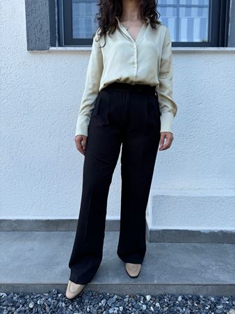 Siyah Flw Palazzo Pantolon