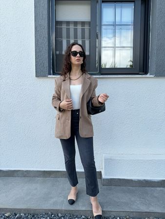 ZR Antrasit Kesik Paça Boyfit Jean