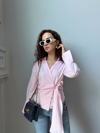 Marka Model Pembe Bağlamalı Gömlek