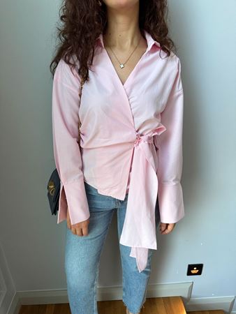 Marka Model Pembe Bağlamalı Gömlek