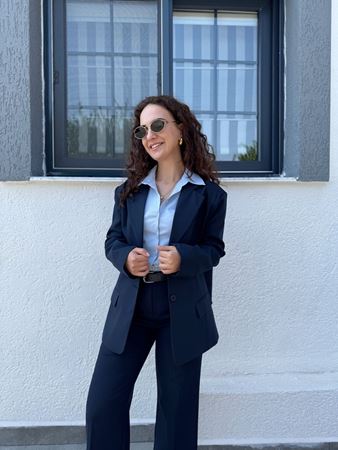 Marka Model Lacivert Vatkalı Astarlı Blazer Ceket