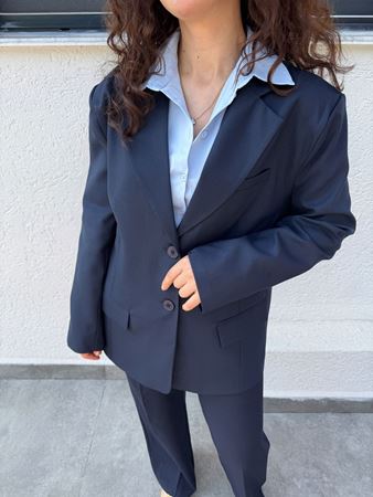 Marka Model Lacivert Vatkalı Astarlı Blazer Ceket
