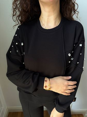 Marka Model Siyah Taşlı Modal Sweat