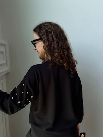 Marka Model Siyah Taşlı Modal Sweat