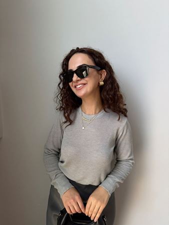 Gri File Örgü Triko