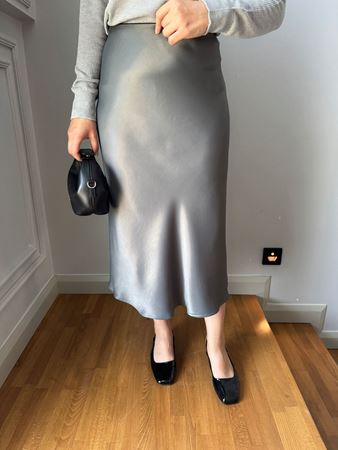 Antrasit Verev Saten Etek