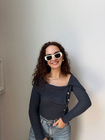 Orijinal Marka Lacivert Sedef Düğmeli Triko