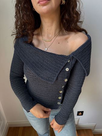 Orijinal Marka Lacivert Sedef Düğmeli Triko