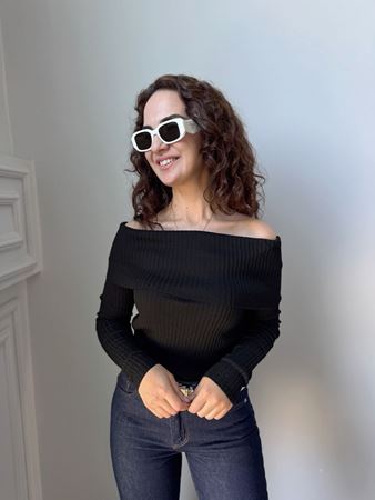 Siyah Madonna Yaka Triko