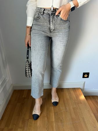 ZR Gri Yıkamalı Boyfit Jean