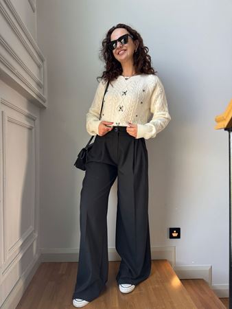 Siyah Poliviskon Pantolon