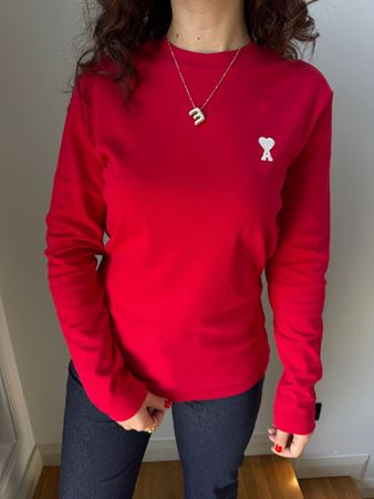 Kırmızı Marka Nakışlı Penye Sweatshirt