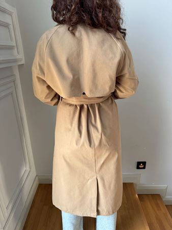 Bej Premium Uzun Trençkot