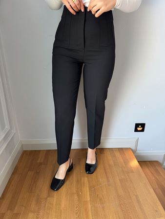 Siyah Flatolu Pantolon