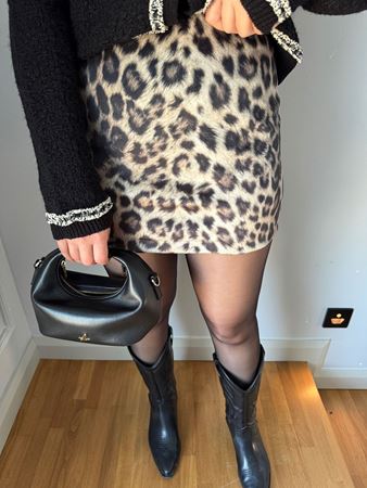 Leopar Desen Mini Etek