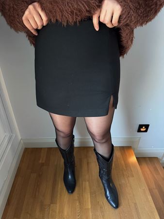 ZR Siyah Yırtmaçlı Şort Etek