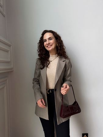 M.D. Camel Kareli Blazer Ceket