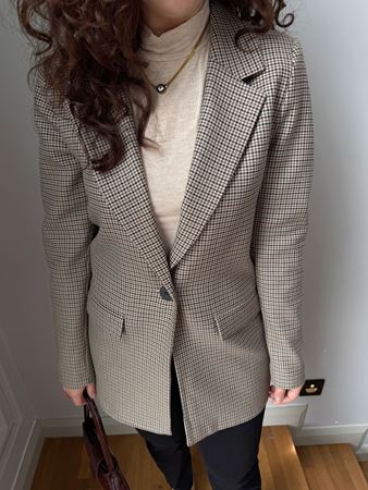 M.D. Camel Kareli Blazer Ceket