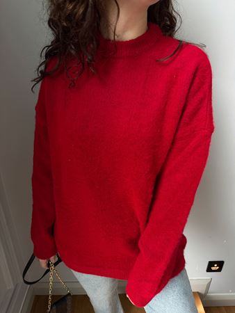 M.D Kırmızı Bisiklet Yaka Kazak