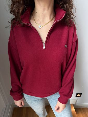 LCST Bordo Fermuarlı Sweatshirt