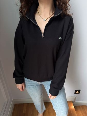 LCST Siyah Fermuarlı Sweatshirt