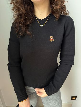 Siyah Bisiklet Yaka Teddy Kazak