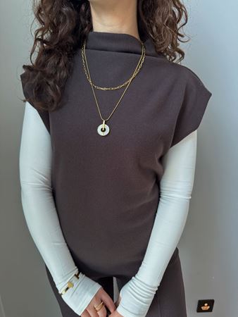 Kahverengi Yumuşak Dokulu Örme Süveter