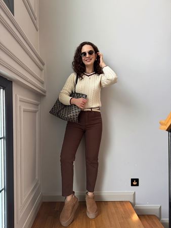 ZR Kahverengi Boyfit Jean