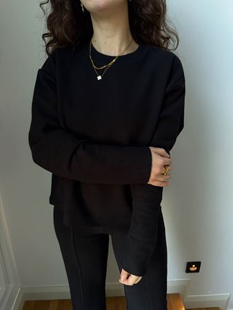 Siyah Bisiklet Yaka Selanik Takım