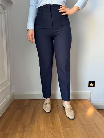 Lacivert Flatolu Pantolon