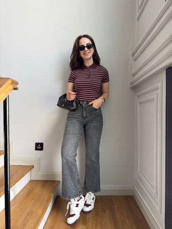 CS Gri Kapalı Paça Flare Jean