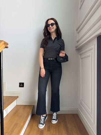 CS Antrasit Kapalı Paça Flare Jean