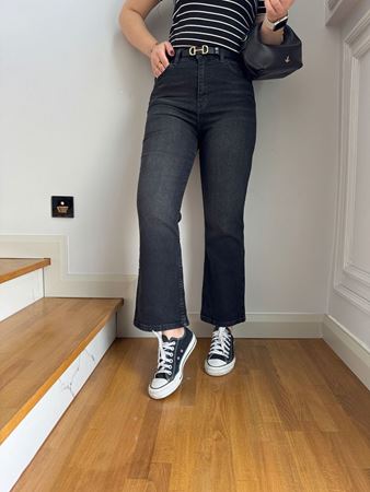 CS Antrasit Kapalı Paça Flare Jean