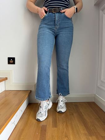 CS Mavi Kapalı Paça Flare Jean