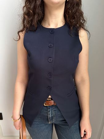 Lacivert Bisiklet Yaka Yelek