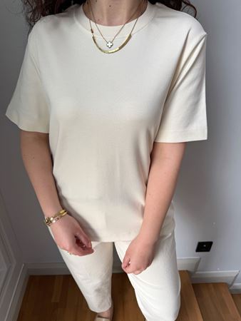 CS Ekru Bisiklet Yaka Basic T-Shirt