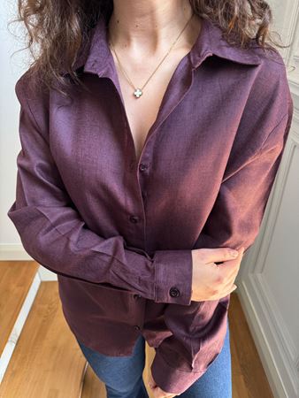 MD Bordo Keten Gömlek