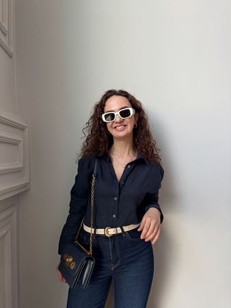 MD Lacivert Keten Gömlek