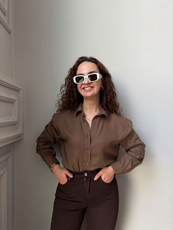 MD Kahverengi Keten Gömlek