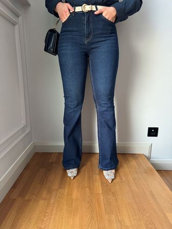 Lacivert İspanyol Paça Jean