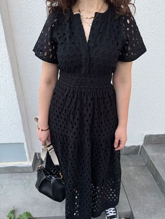 MD Siyah Belden Lastikli Fisto Elbise