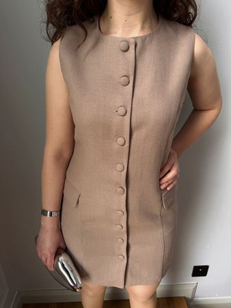 Kahverengi Sıfır Kollu Gömlek Elbise