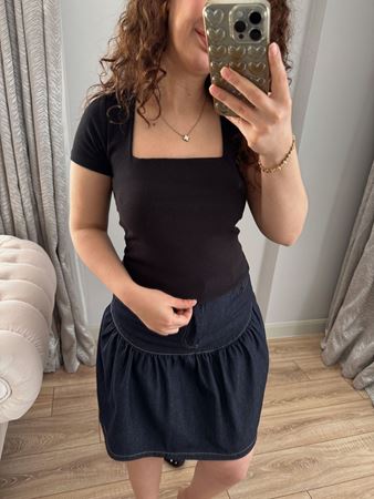 Siyah Kare Yaka Fitilli Body