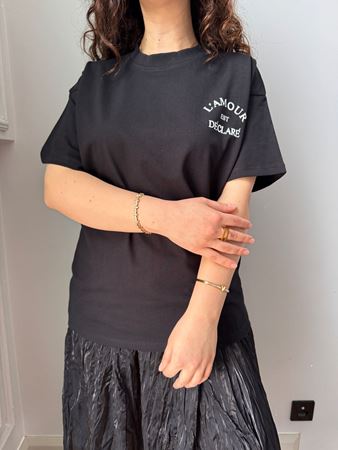 ZR Siyah Yazı Detaylı T-Shirt