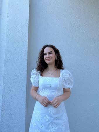 Beyaz Karpuz Kol Fisto Elbise