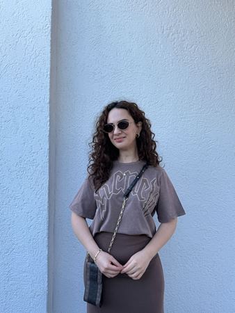 Kahverengi Desenli T-Shirt