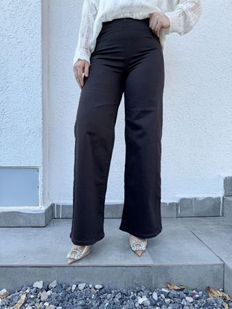 Kahverengi Beli Lastikli Palazzo Jean